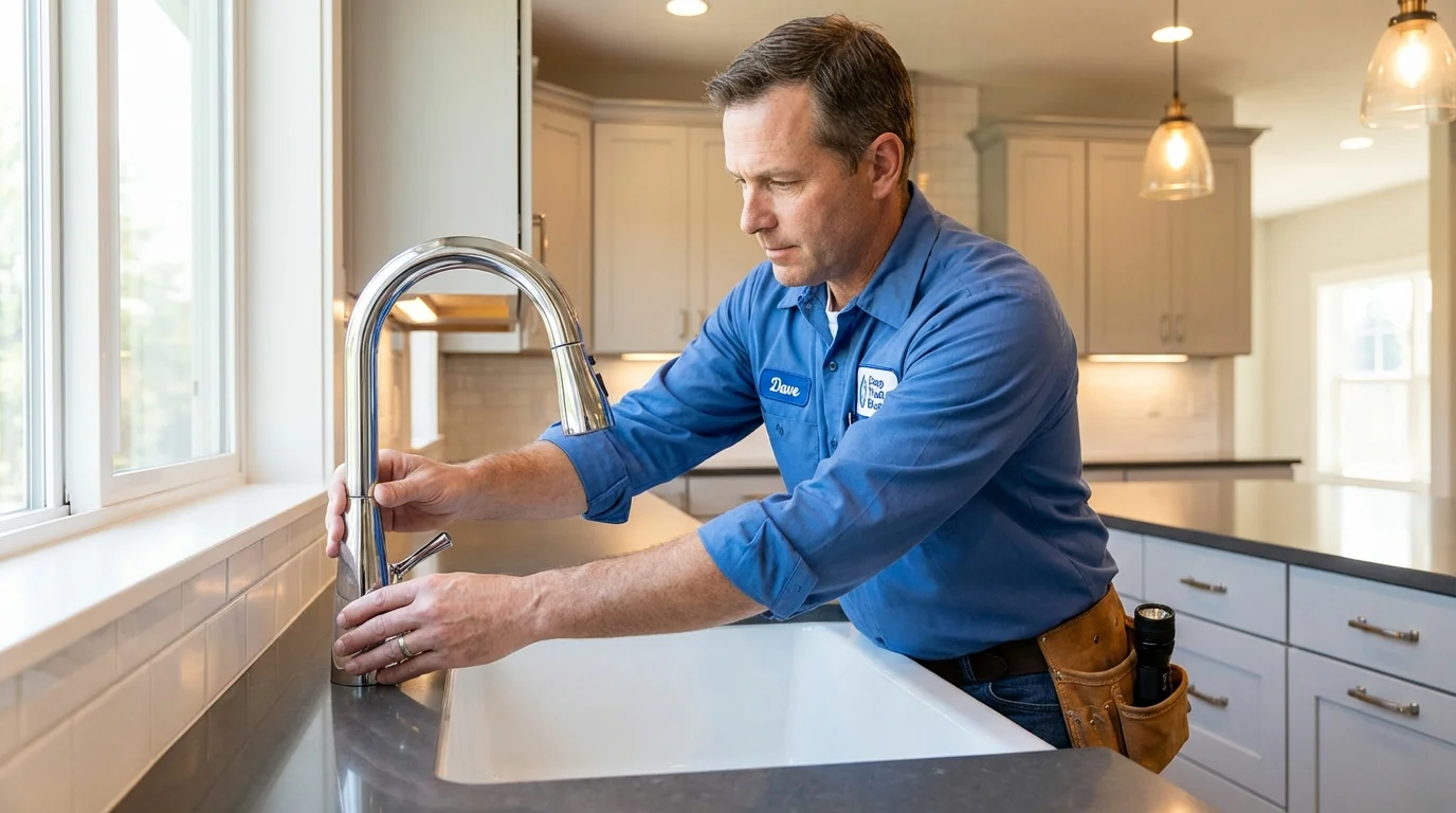 Kitchen faucet installation by Johns Plumbing LLC in Russellville