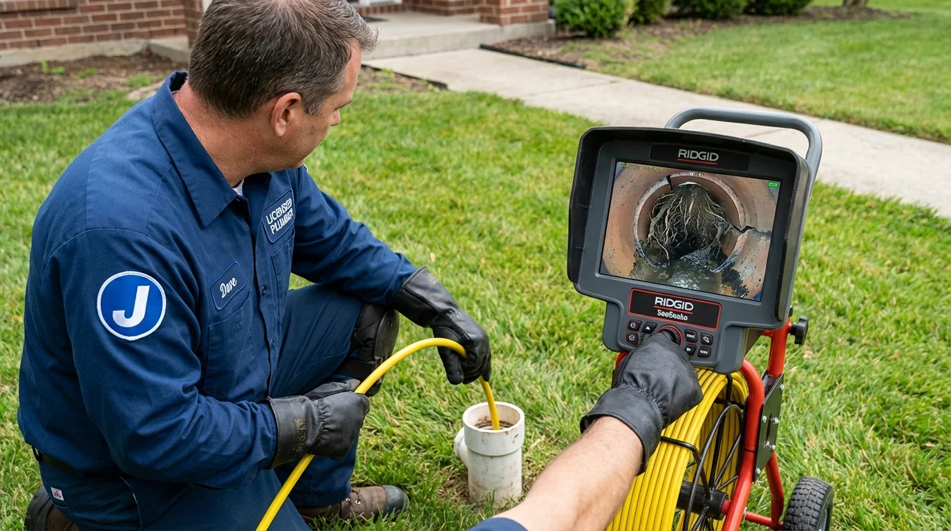 Sewer camera inspection being performed by Johns Plumbing LLC in Russellville
